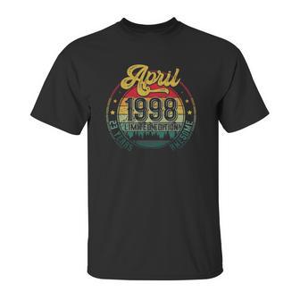 23Rd Birthday Gifts 23 Years Old Retro Born In April 1998 Ver2 Unisex T-Shirt | Favorety CA