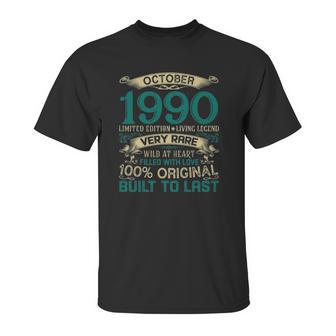 31St Birthday October 1990 Limited Edition Gift 31 Years Old Unisex T-Shirt | Favorety CA