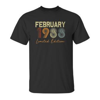 33 Years Old Birthday Gift February 1988 Limited Edition Unisex T-Shirt | Favorety