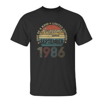 35 Years Old 35Th Birthday Men Awesome Since September 1986 Ver2 Unisex T-Shirt | Favorety CA