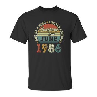 35 Years Old Birthday Awesome Since June 1986 35Th Birthday Unisex T-Shirt | Favorety AU