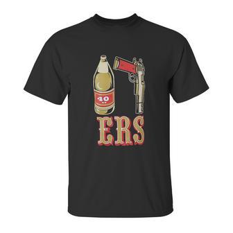 40Oz San Francisco Pistol Golden Empire Unisex T-Shirt | Favorety