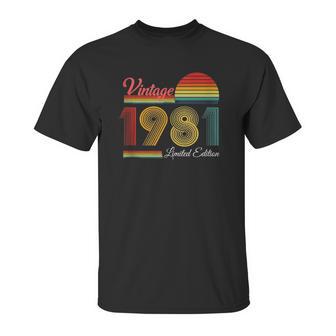 40Th Birthday 40 Years - 1981 Vintage Limited Edition Unisex T-Shirt | Favorety CA