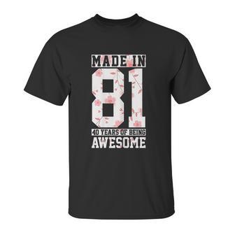 41St Birthday Gift 41 Years Vintage Awesome Since 1981 Unisex T-Shirt | Favorety AU