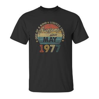 44 Years Old Birthday Awesome Since May 1977 Ver2 Unisex T-Shirt | Favorety AU