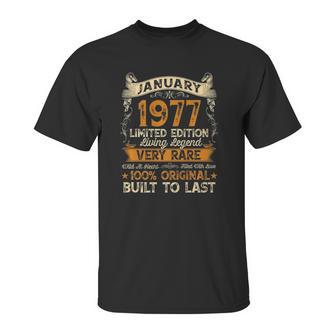 45 Years Old Gifts Vintage January 1977 45Th Birthday Gift Unisex T-Shirt | Favorety CA