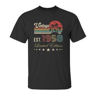 64Th Birthday Born 1958 Vintage Limited Edition 64Th Birthday Unisex T-Shirt | Favorety UK