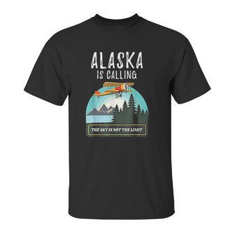 Alaska Mountain Retro Vintage Plane Bush Flying Unisex T-Shirt | Favorety UK