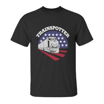 American Trainspotter Train America Trainspotting Trains Gift Graphic Design Printed Casual Daily Basic Unisex T-Shirt | Favorety AU