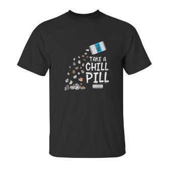 Animal Meme Gift Chill Pill Pun Chinchilla Unisex T-Shirt | Favorety UK