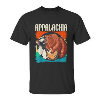 Appalachia Vintage Banjo Player Bluegrass Musician Graphic Design Printed Casual Daily Basic Unisex T-Shirt | Favorety CA