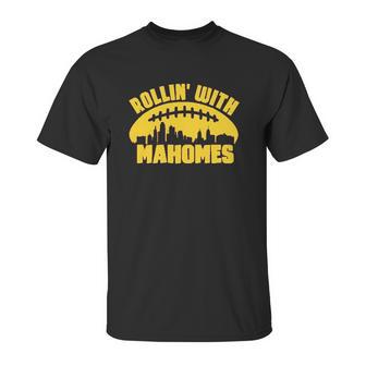 Apparrel Rollin With Mahomes Skyline Unisex T-Shirt | Favorety AU