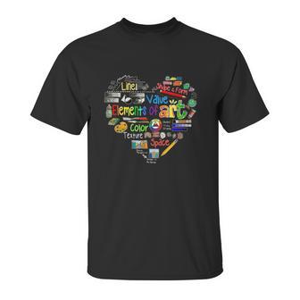 Artist Elements Of Art Heart Shape Colorful Painter Unisex T-Shirt | Favorety UK