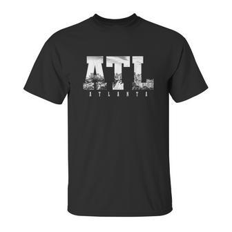 Atl Atlanta Skyline Pride Black And White Unisex T-Shirt | Favorety AU