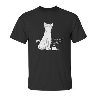 Hisayhe Funny Cat Do What I Want Cat Personality Graphic Unisex T-Shirt | Favorety