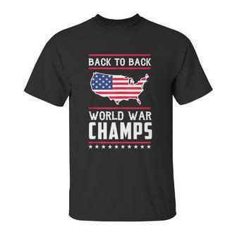 Back To Back Undefeated World War Champs Graphic Design Printed Casual Daily Basic Unisex T-Shirt | Favorety DE