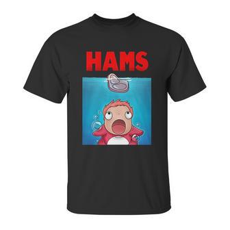 Bakugou Anime Ponyo On The Cliff Hams Parody Jaws Unisex T-Shirt | Favorety