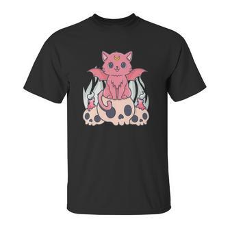 Bat Cat Kawaii Pastel Goth Cute Skulls Gift Cat Lover Unisex T-Shirt | Favorety DE