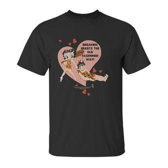 Betty Boop Breaking Hearts Valentines Day Unisex T-Shirt | Favorety