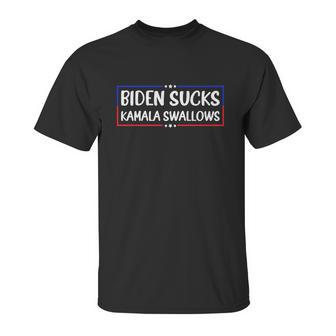 Biden Sucks Kamala Swallows Funny Biden And Kamala Graphic Design Printed Casual Daily Basic Unisex T-Shirt | Favorety AU