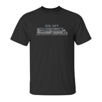 Big Boy 4000 Class Steam Locomotive American Train Blueprint Unisex T-Shirt | Favorety DE