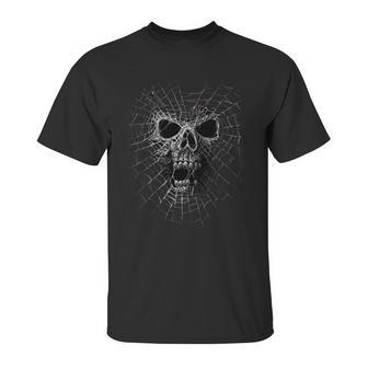 Black Widow Spider Web Skull Unisex T-Shirt | Favorety UK