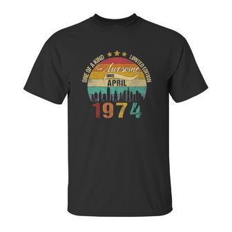 Born In April 1974 Vintage 47Th Birthday 47 Years Old Bday Unisex T-Shirt | Favorety AU