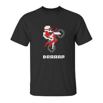 Braaap Dirt Bike Retro 8 Bit Video Game Gamer Full Unisex T-Shirt | Favorety UK