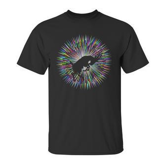 Bucking Goat Silhouette Bright Explosion Unisex T-Shirt | Favorety