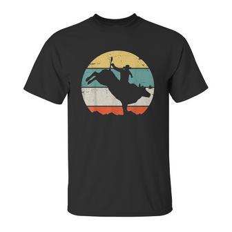 Bull Riding Rodeo Cowboy Western Country Retro Vintage Design Unisex T-Shirt | Favorety CA