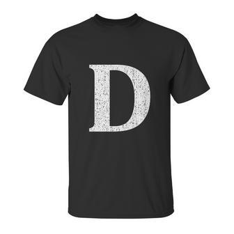 Capital Letter D Shirt Monogram Initial Unisex T-Shirt | Favorety UK