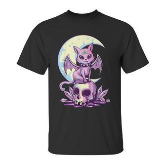 Cat Pastel Goth Moon Kawaii Halloween Skull Purple Witch Unisex T-Shirt | Favorety DE