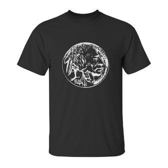 Coin Collector Showing A Buffalo Nickel Unisex T-Shirt | Favorety