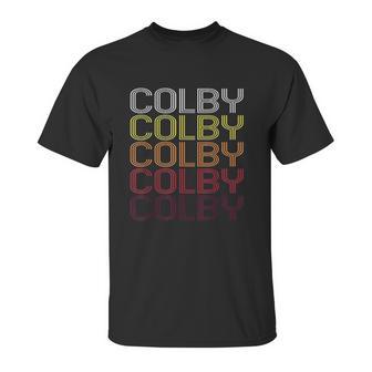 Colby Retro Wordmark Pattern Vintage Style Unisex T-Shirt | Favorety DE