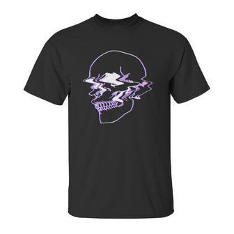 Creepy Cool Egirl Eboy Pastel Goth Vaporwave Glitch Skull Unisex T-Shirt | Favorety DE