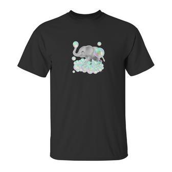 Cutest Elephant Colorful Pastel Bubbles Unisex T-Shirt | Favorety