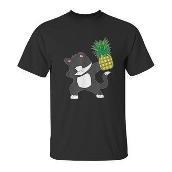 Dabbing Kitty Cat Pineapple Aloha Beach Hawaiian Dance Unisex T-Shirt | Favorety