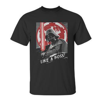 Darth Vader Like A Boss Funny Design Unisex T-Shirt | Favorety