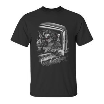 David Gonzales Clowning Around Chola Lowrider Chicano Dga Art Unisex T-Shirt | Favorety UK