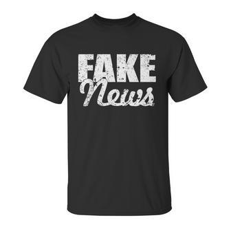 Distressed Fake News Logo Unisex T-Shirt | Favorety