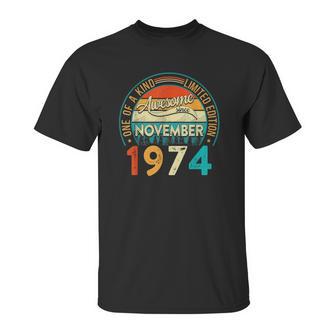 Distressed Vintage Awesome Since November 1974 47 Years Old Unisex T-Shirt | Favorety UK