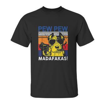 Dog Pew Pew Madafakas Vintage Crazy Pit Bull Unisex T-Shirt | Favorety UK