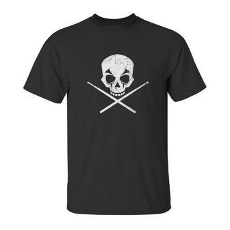 Drummer Drum Sticks Skull Black Metal Unisex T-Shirt | Favorety DE