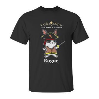 Dungeons And Bunnies Rpg D20 Rogue Roleplaying Gamers Gift Unisex T-Shirt | Favorety UK