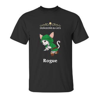 Dungeons And Cat Rogue Roleplaying Fantasy Gamers Unisex T-Shirt | Favorety