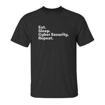 Eat Sleep Cybersecurity Gifts For Cyber Security Analyst Unisex T-Shirt | Favorety