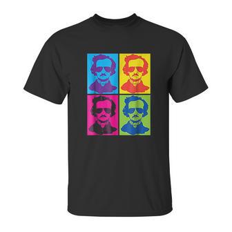 Edgar Allan Poe Gift Literary Gothic Pop Art Colors Unisex T-Shirt | Favorety AU