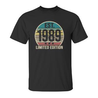 Est 1989 - 32 Years Old - 32Nd Birthday Gift Vintage Retro Unisex T-Shirt | Favorety UK