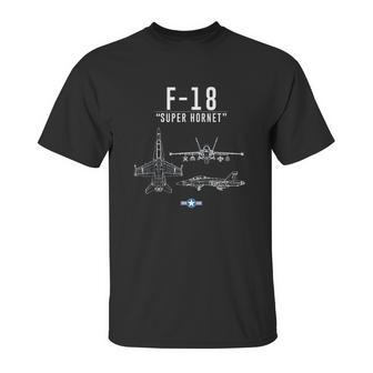 F18 Super Hornet Navy Fighter Attack Jet Unisex T-Shirt | Favorety