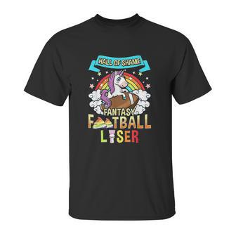 Fantasy Football Loser Last Place Funny Draft Party Unicorn Unisex T-Shirt | Favorety